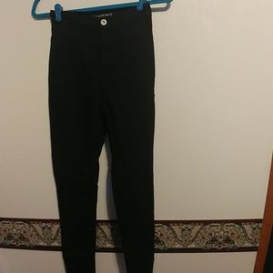 Super High Waist Denim Skinnies- Dark